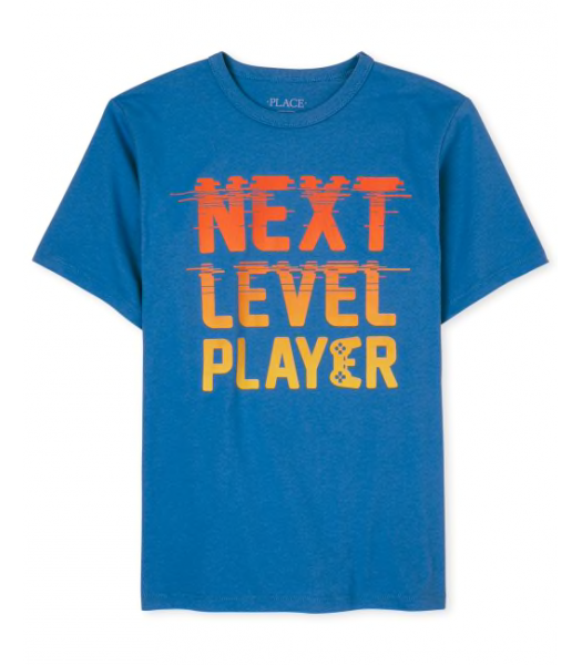 Childrens Place Blue Next Level Player Graphic Tee